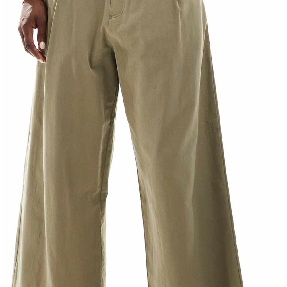 Women’s Wide-Leg Olive Green Pants
